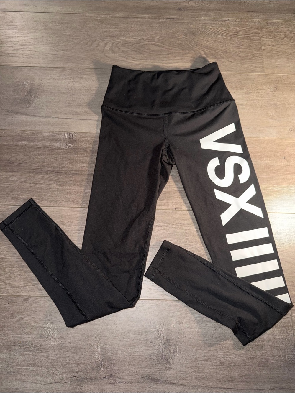 Victoria's Secret (VSX) Black Leggings with White Side Logo